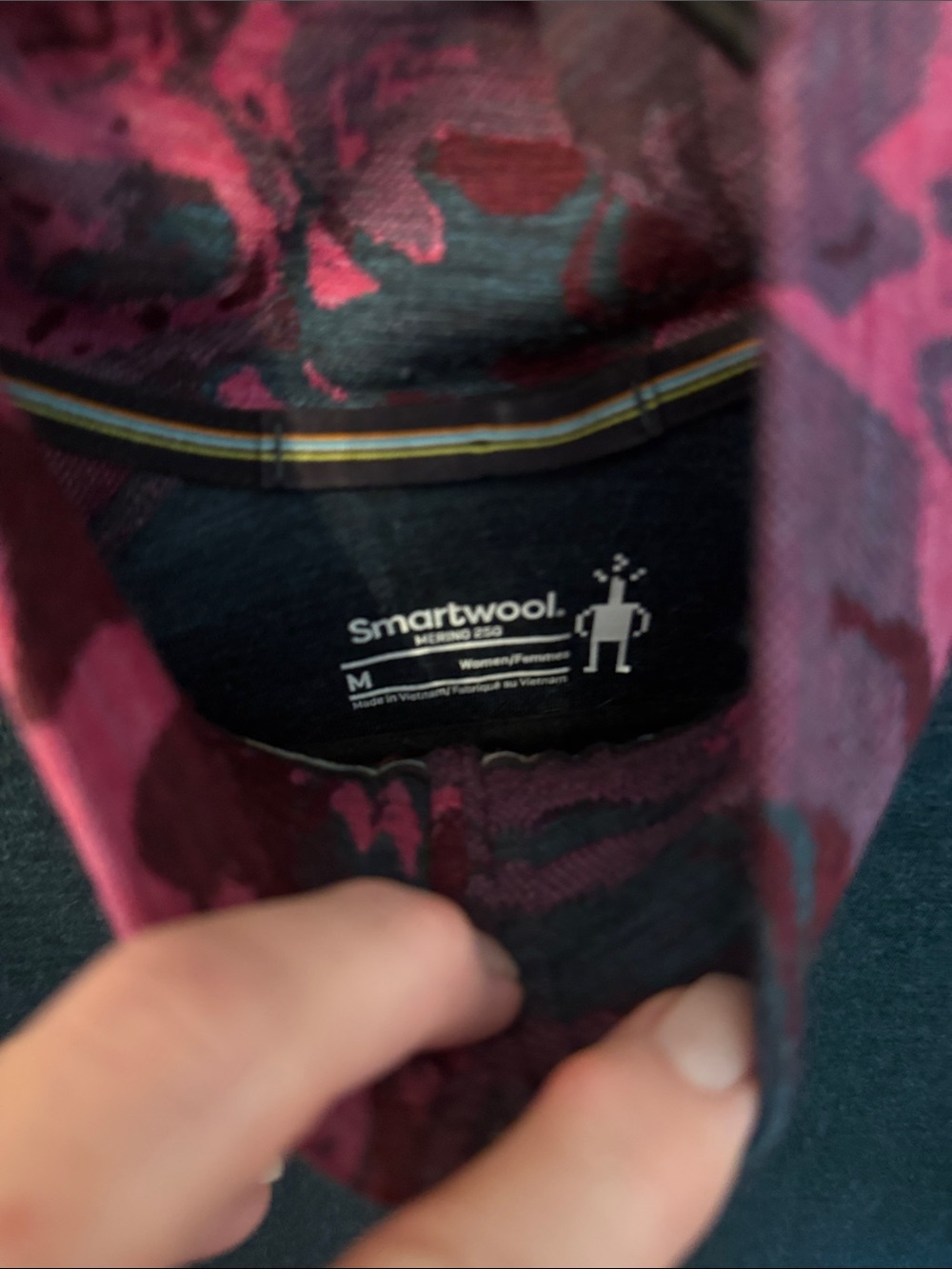 Smartwool Women's Merino 250 Base layer Pattern 1/4 Zip, Size M - Picture 4 of 10